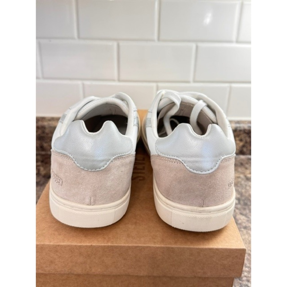 Steve Madden Centre Mens White Silver Suede Leather Sneakers CENT05M1 9.5 - Picture 7 of 14